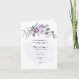 Invitación a la boda floral por perfusión de Lilac