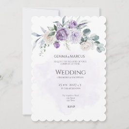 Invitación a la boda floral por perfusión de Lilac
