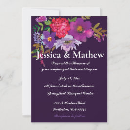 Invitación a la Boda Floral Purple Elegant