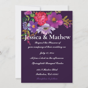 Invitación a la Boda Floral Purple Elegant