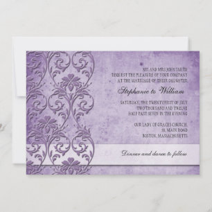 Invitación a la Boda Floral Púrpura Vintage