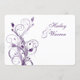 Invitación a la Boda Floral Púrpura y Blanca 2