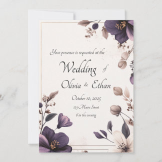 Invitación a la boda floral real