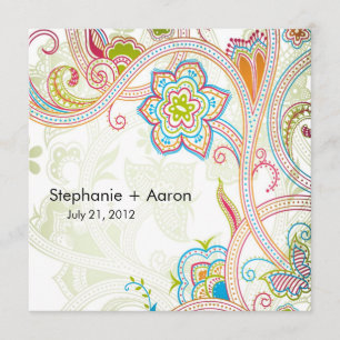 Invitación a la boda floral retro