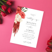 Invitación a la Boda Floral Roja V2