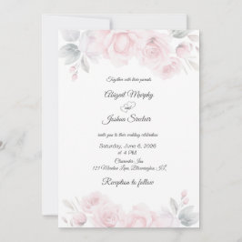 Invitación a la Boda Floral Romántica clásica
