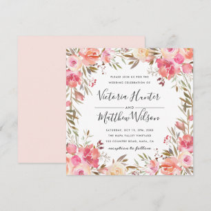 Invitación a la boda floral romántica en el florec