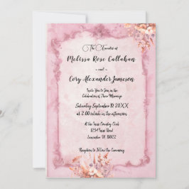 Invitación a la boda floral romántica estilo rococ