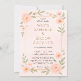 Invitación a la Boda Floral Romántica Peach