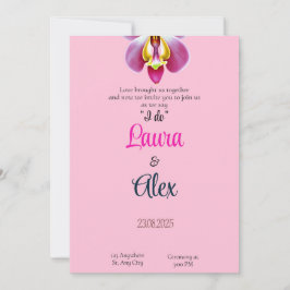 Invitación a la boda floral rosa