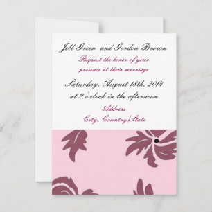 Invitación a la boda floral rosa de bonito