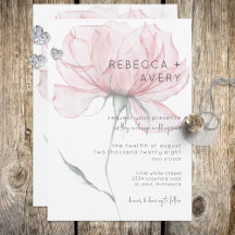 Invitación a la boda floral rosa de color acuático