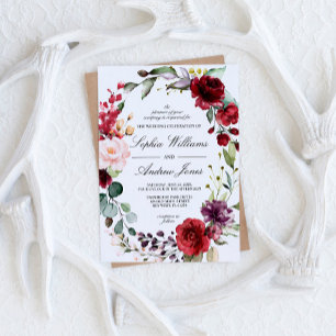 Invitación a la boda floral Rosa de Marsala