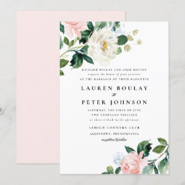 Invitación a la boda floral rosa de Rubor