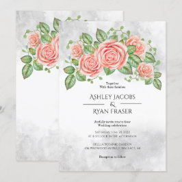 Invitación a la boda floral rosa de Rubor