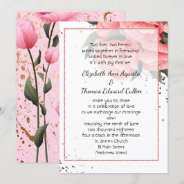 Invitación a la boda floral Rosa Primavera Rosa