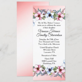 Invitación a la boda floral rosada