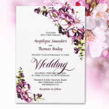 Invitación a la boda floral rosada rústica