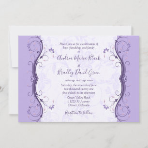 Invitación a la boda floral Royal Purple & Lavende