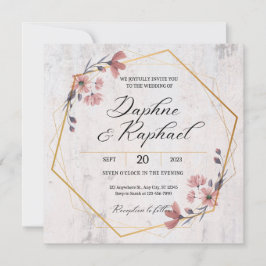 Invitación a la boda floral rústica