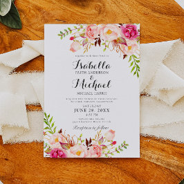 Invitación a la boda floral rústica