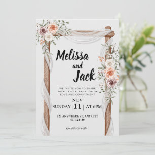 Invitación a la boda floral rústica