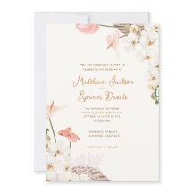 Invitación a la boda floral rústica