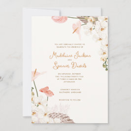 Invitación a la boda floral rústica