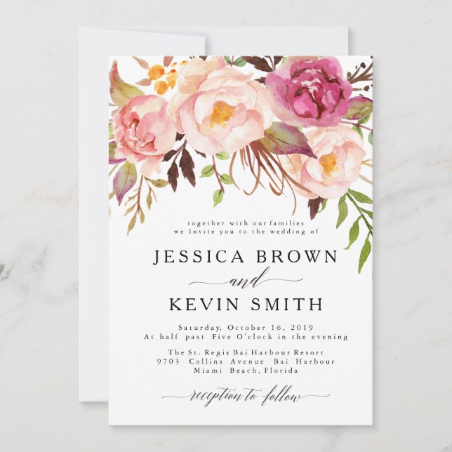 Invitación a la boda floral rústica-06 (Anverso)