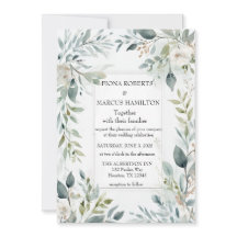 Invitación a la boda floral rústica botánica