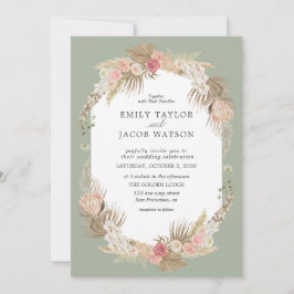 Invitación a la boda floral Sage Green Boho