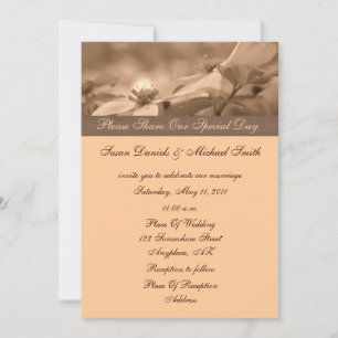 Invitación a la boda floral Sepia Dogwood
