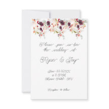 Invitación a la boda floral simplista rosa/rosa