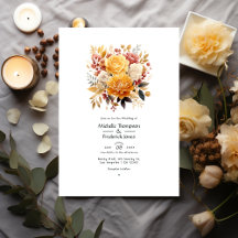 Invitación a la boda floral sundial