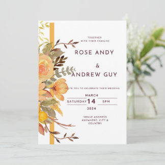 Invitación a la boda floral, tarjeta de invitación