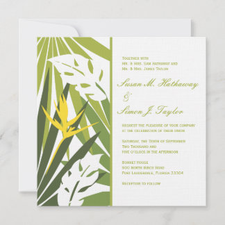 Invitación a la boda floral tropical - Amarillo ve