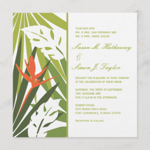 Invitación a la boda floral tropical - Naranja ver