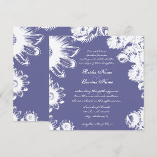 Invitación a la boda floral ultravioleta