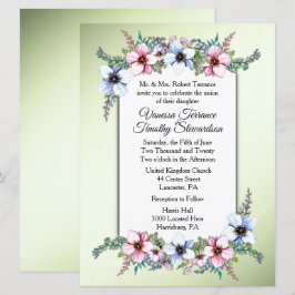 Invitación a la boda floral Verde