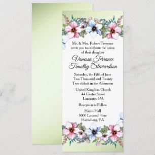 Invitación a la boda floral Verde