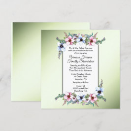 Invitación a la boda floral Verde