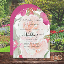 Invitación a la boda floral verde rosa y sabia