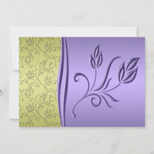 Invitación a la boda floral verde y de lavanda