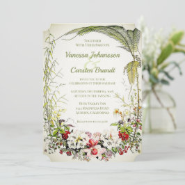 Invitación a la boda floral victoriana vintage