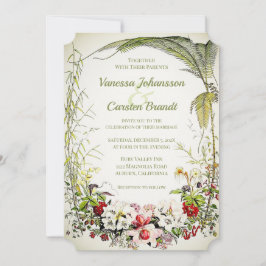 Invitación a la boda floral victoriana vintage