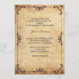 Invitación a la boda floral vintage