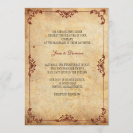 Invitación a la boda floral vintage