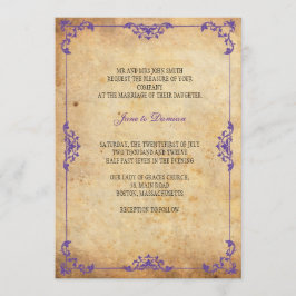 Invitación a la boda floral vintage