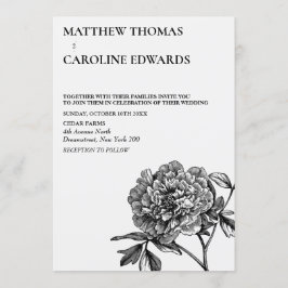 Invitación a la boda floral vintage