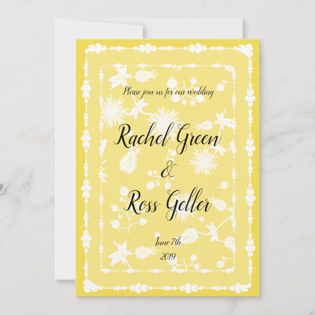 Invitación a la boda floral vintage (Anverso)